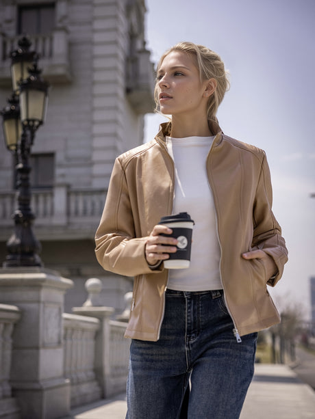 Women’s Casual Motorcycle Jacket – Simple & Versatile Everyday Outerwear