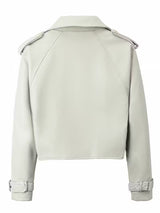 Women’s Chic Crop Jacket – Lightweight Casual Coat with Lapel Collar