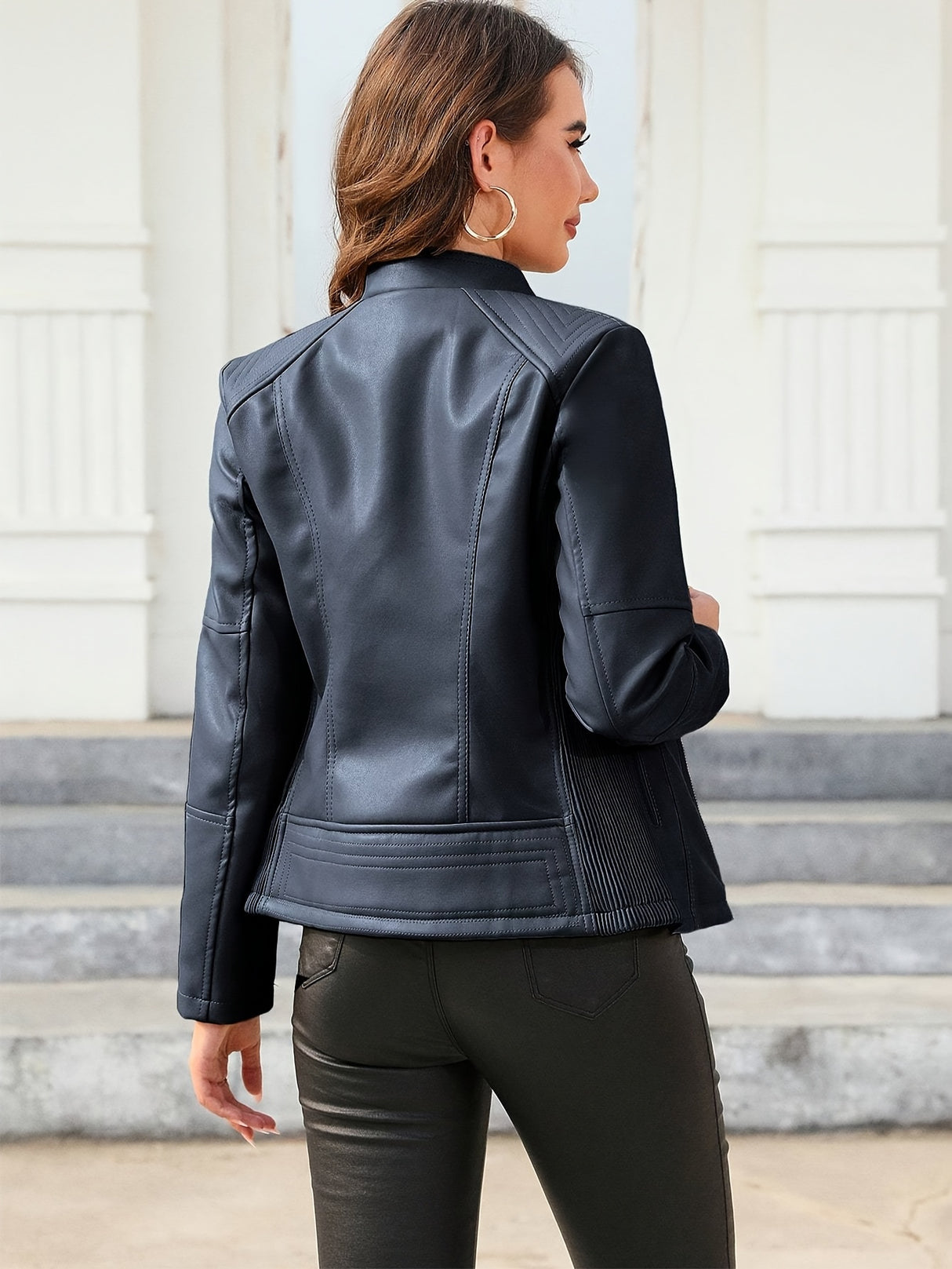 Women’s Casual Motorcycle Jacket – Simple & Versatile Everyday Outerwear
