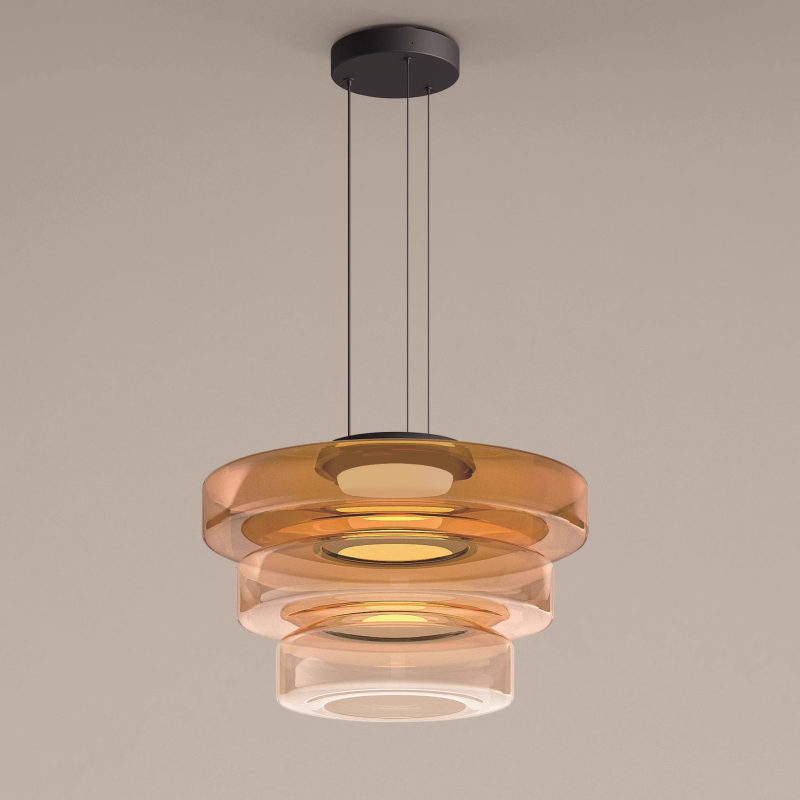 Bauhaus Style Glass Pendant Light Fixture for Kitchen Island & Dining Room