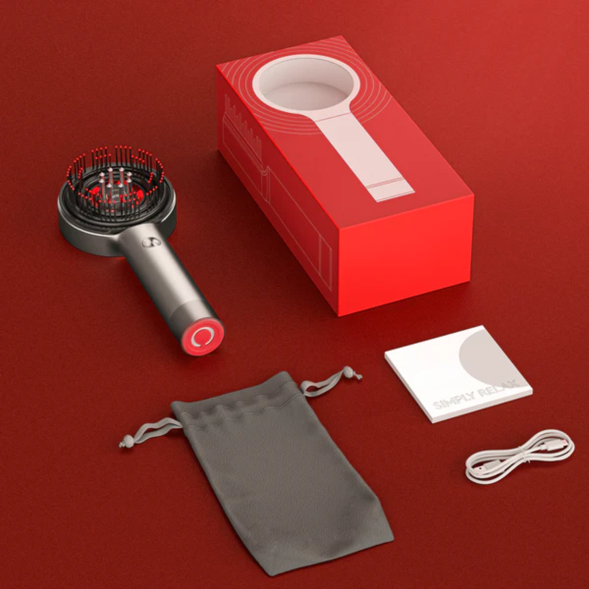 Scalp Massaging Brush with Red Light Therapy | Promotes Hair Growth & Relieves Scalp Tension for Healthier Hair