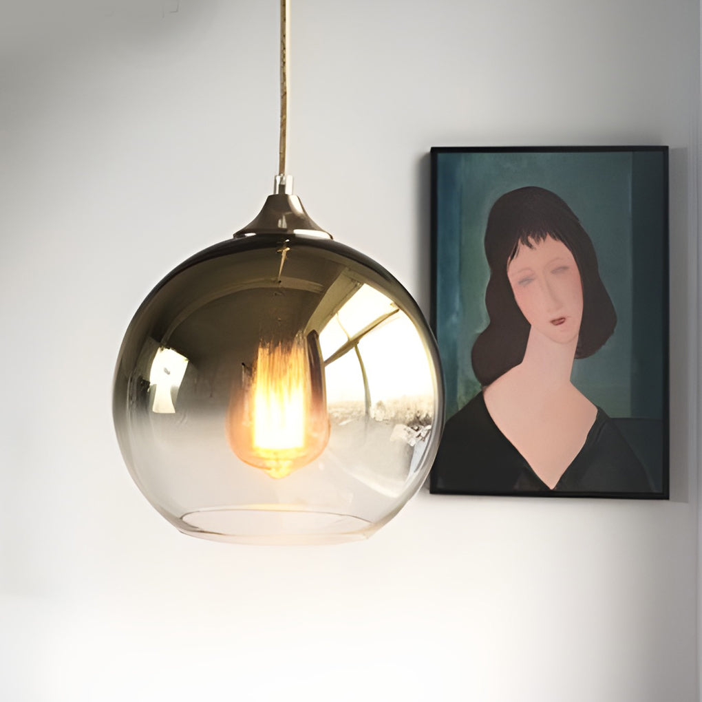 Light Master - Modern Globe Design Glass Pendant Lamp with LED Lighting for Kitchen and Dining Room