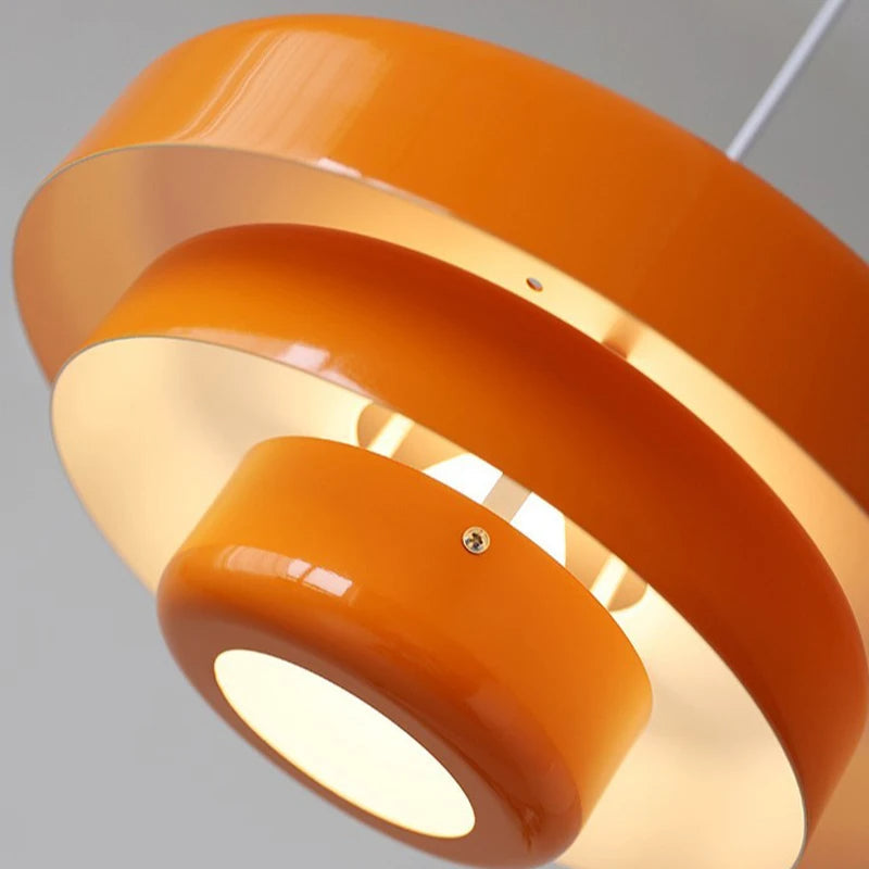 Vintage Italian Pendant Light – Elegant Orange & Green Hanging Light for Modern Homes