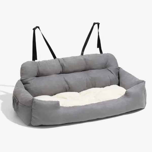 Travel Dog Car Bed with Safety Bolster | Large and Medium Sizes | Comfortable Travel Solution for Dogs