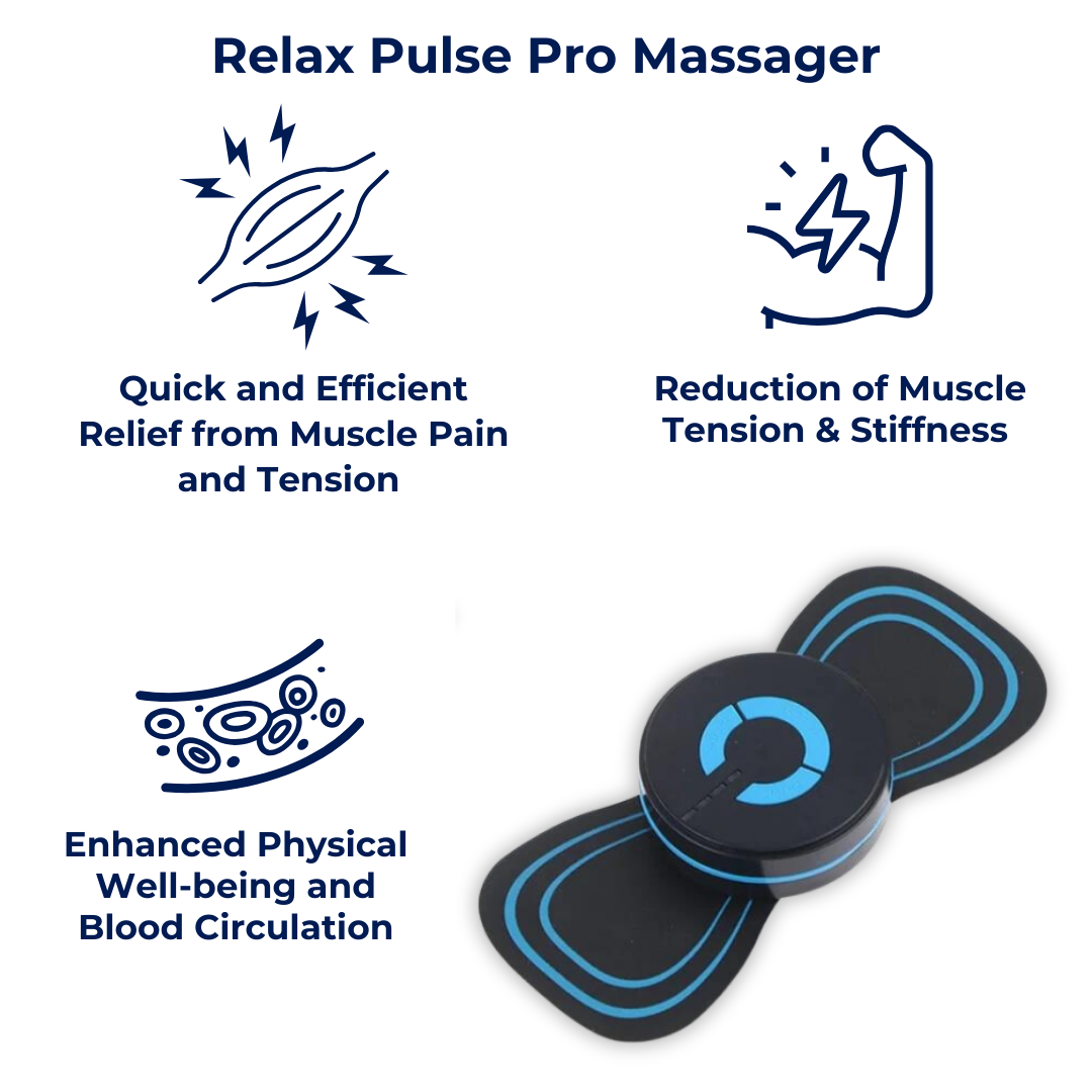 Deep Tissue Pulse Pro Massager with Heat Therapy for Muscle Relief and Relaxation at Home or Office