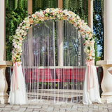 7.2 FT Metal Garden Arch Trellis with Stakes, Outdoor Decorative Pergola Arbor for Wedding Bridal Party
