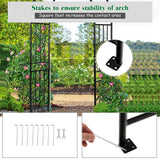 7.2 FT Metal Garden Arch Trellis with Stakes, Outdoor Decorative Pergola Arbor for Wedding Bridal Party