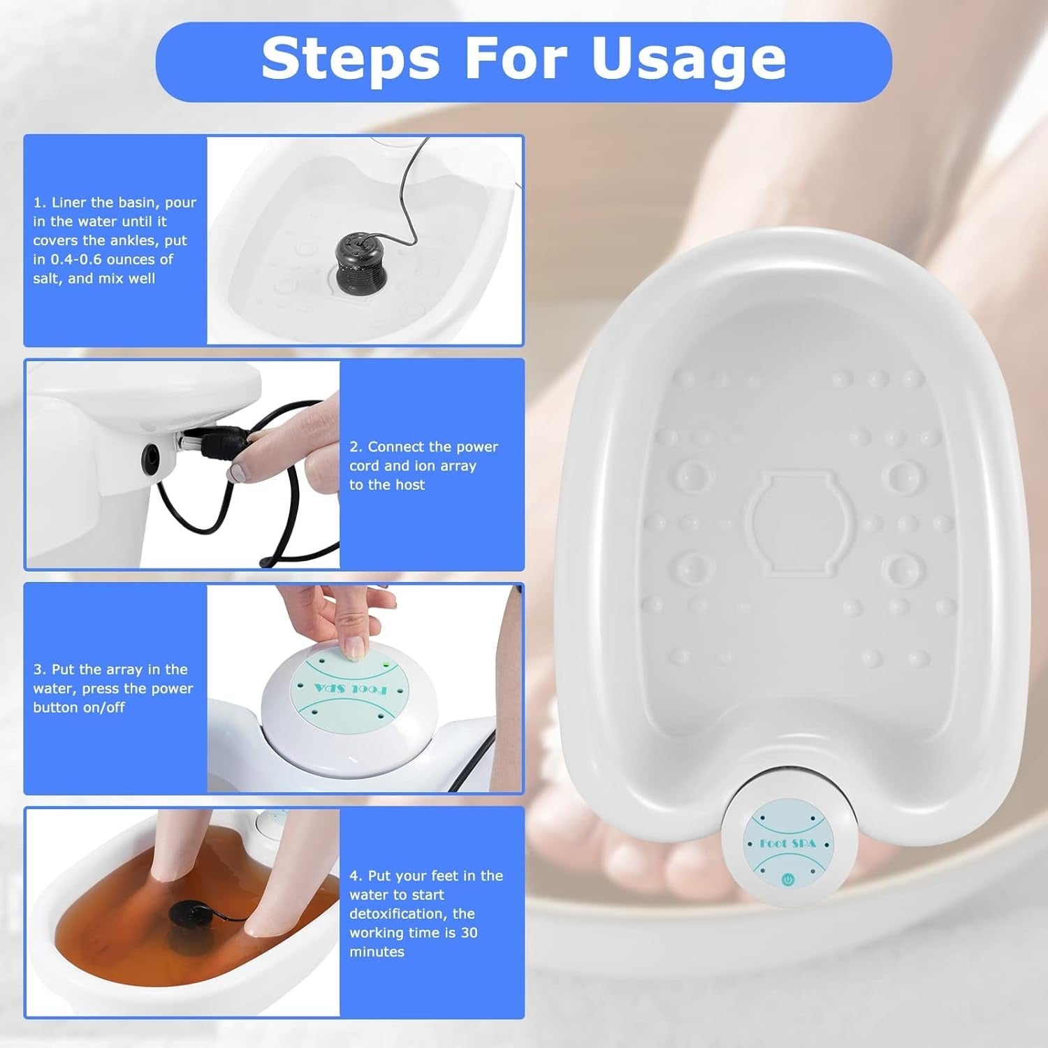Ionic Detox Foot Spa | Professional-Grade, Energy Boosting & Deep Cleanse for Home Use