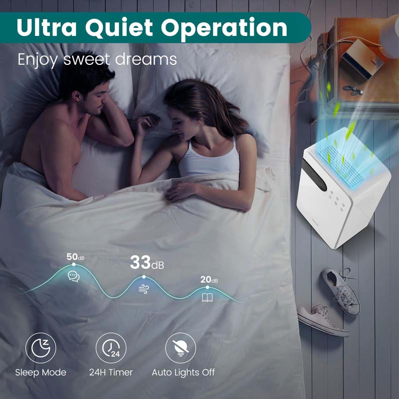 2500 Sq.Ft Dehumidifier for Basement, 32 Pints Dehumidifier with Auto Drain, Child Lock & Wheels, Sleep Mode, 3-Color LED Indicator & 24H Timer