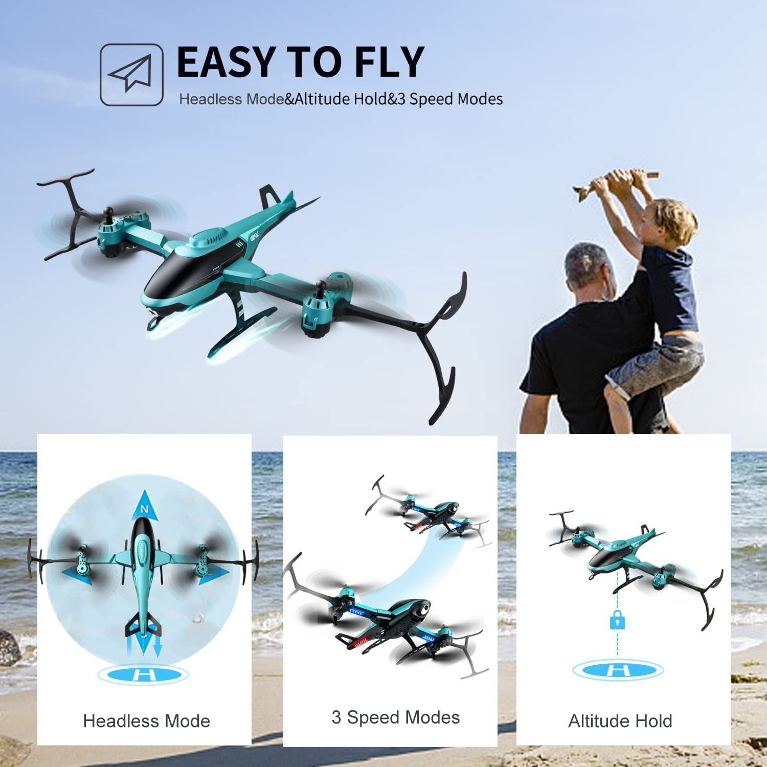 2023 Mini Drone Helicopter 4k With Professional HD Camera + 2 Battery