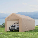10 x 20 FT Heavy-Duty Carport Portable Garage Tent with Steel Frame & Sidewalls, Outdoor Car Canopy Shelter for Truck SUV Boat