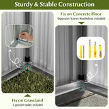 5 x 3 FT Outdoor Storage Shed, Galvanized Metal Tool House with Sloped Roof, 2 Vents, Lockable Door, Waterproof & Windproof Utility Tool Organizer