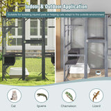 71" Tall Large Cat House Outdoor Catio Kitty Enclosure, Walk-in Cat Kennel Condo, Wooden Cat Cage Playpen with 7 Platforms