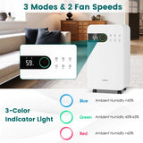 2500 Sq.Ft Dehumidifier for Basement, 32 Pints Dehumidifier with Auto Drain, Child Lock & Wheels, Sleep Mode, 3-Color LED Indicator & 24H Timer