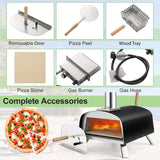 Propane & Wood Fired Pizza Maker with 13" Pizza Stone & Pizza Peel, Portable Multi-Fuel Pizza Oven for Outdoor Camping Party