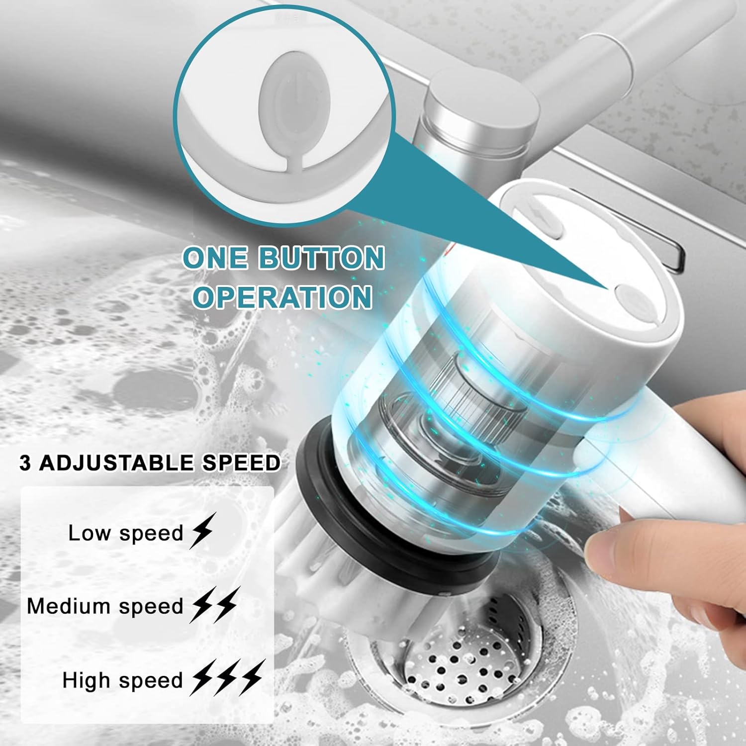 Electric Cleaning Brush - Cordless Power Scrubber with Rechargeable Battery for Home, Kitchen, and Bathroom Cleaning