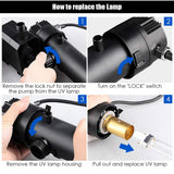 4-in-1 Koi Pond Filter Pump, 660 GPH Submersible Fountain Water Pump with 3 Fountain Heads & UV Light