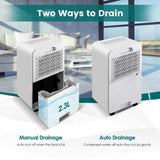 2500 Sq.Ft Dehumidifier for Basement, 32 Pints Dehumidifier with Auto Drain, Child Lock & Wheels, Sleep Mode, 3-Color LED Indicator & 24H Timer