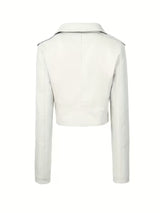 Women’s Biker Jacket – Chic Motorcycle Zip-Up Coat