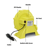 735 W 1.0 HP Air Blower for Inflatable Bounce House Bouncy Castle, Portable Pump Fan Commercial Inflatable Bouncer Blower
