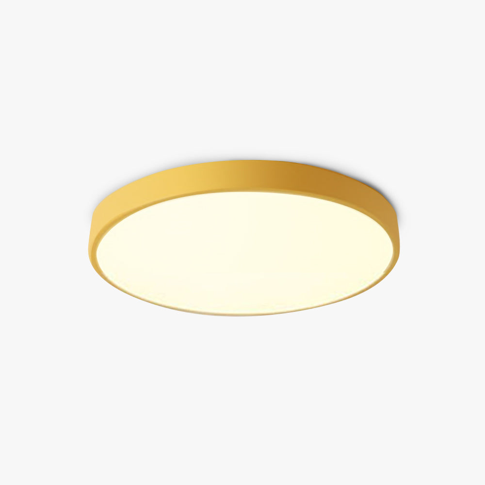 Modern Round LED Ceiling Lamp Pink Gray Metal Living Room