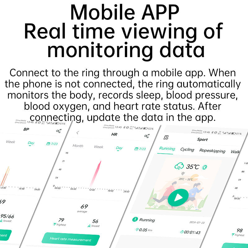 KR001 Health Smart Ring 5-day Battery Life Sports Heart Rate Blood Oxygen Blood Pressure Sleep Health Tracker