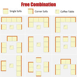 7 Pcs Rattan Patio Sectional Couch Set Outdoor Wicker Furniture Set with Cushions & Coffee Table