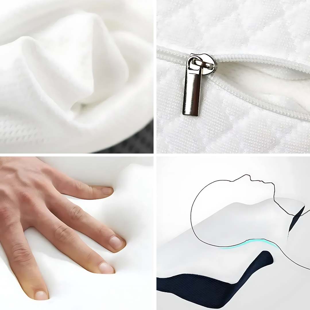 Memory Foam Neck Support Pillow - Contoured Design for Neck Pain Relief & Improved Sleep Quality