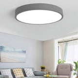 Modern Round LED Ceiling Lamp Pink Gray Metal Living Room