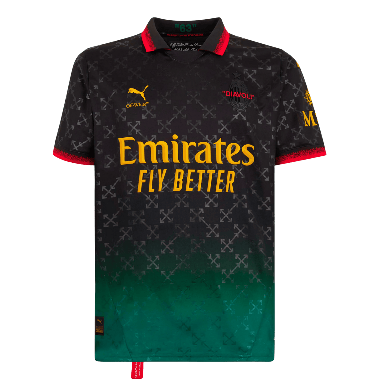 24/25 AC Milan x Off White Black Jersey