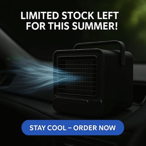 Portable Mini Air Conditioner | Ultra-Portable Car AC System, Quiet 4-Blade Design & Ideal for Home, Office, and Travel Use