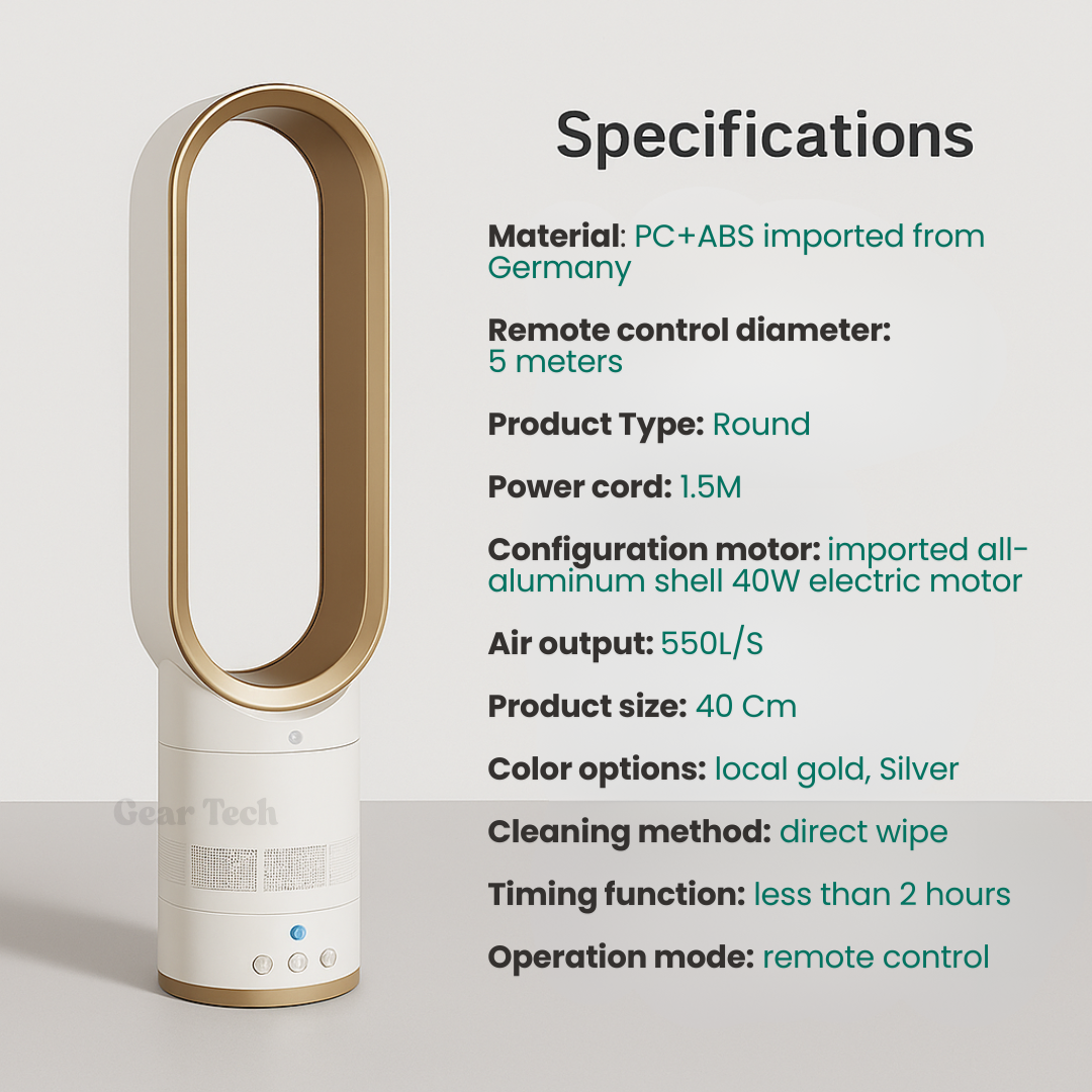 16 Inch Bladeless Fan With Remote Control
