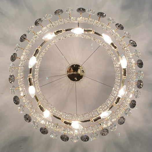 K9 Crystal Chandelier Light Fixture - Modern Hanging Pendant for Dining Room & Living Room Decor