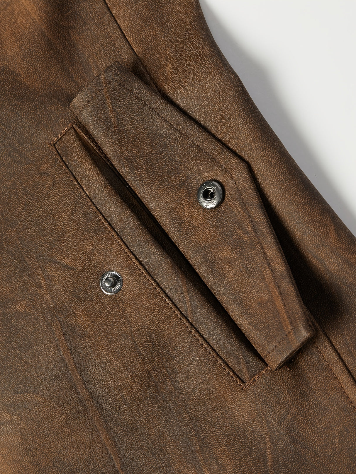 Men’s High-End Windproof Leather Jacket – Trench Style Outerwear for All Seasons