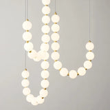 LED White Necklace Chandelier - Modern Pendant Light Fixture for Dining Room & Living Space
