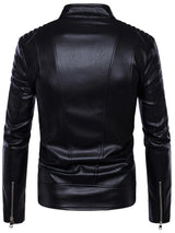 Men’s Slim Fit Leather Biker Jacket – Classic Motorcycle Style for Casual Wear