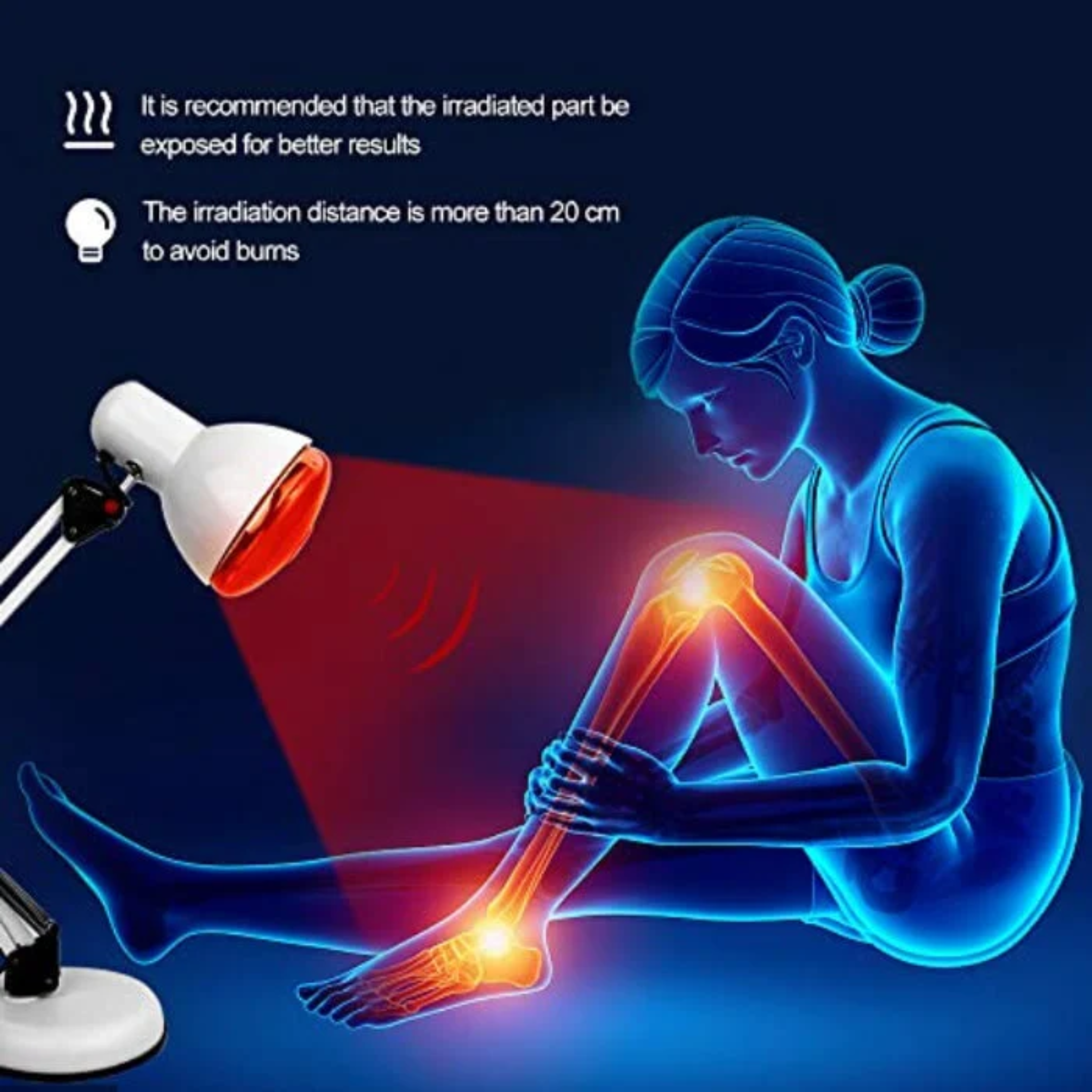 Red Light Therapy Lamp for Skin - Infrared Heating with Tripod Stand