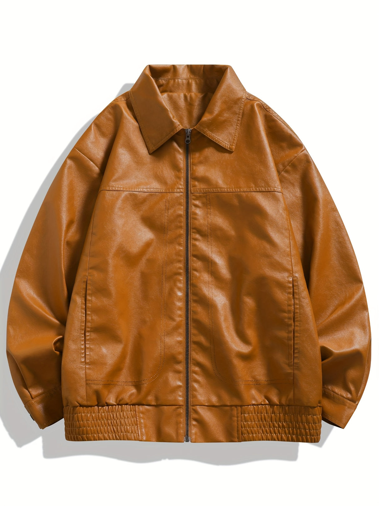 Men’s Casual Outdoor Zip-Up Motorcycle Jacket – Lightweight Black Stylish Outerwear