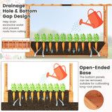 Raised Garden Bed with Trellis & Hanging Roof, Freestanding Planter Box for Flower Climbing Plant Herb, 79"L x 17.5"W x 45"H