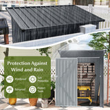 5 x 3 FT Outdoor Storage Shed, Galvanized Metal Tool House with Sloped Roof, 2 Vents, Lockable Door, Waterproof & Windproof Utility Tool Organizer