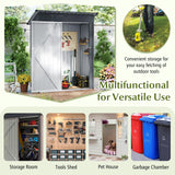 5 x 3 FT Outdoor Storage Shed, Galvanized Metal Tool House with Sloped Roof, 2 Vents, Lockable Door, Waterproof & Windproof Utility Tool Organizer