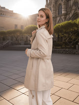 Women’s Spring Autumn Trench Coat Jacket – Lightweight Belted Commuter Outerwear