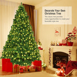 8 FT Green Pre-Lit Artificial Christmas Tree with 430 Warm White LED Lights & 1438 Hinged Branch Tips