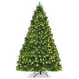 8 FT Green Pre-Lit Artificial Christmas Tree with 430 Warm White LED Lights & 1438 Hinged Branch Tips