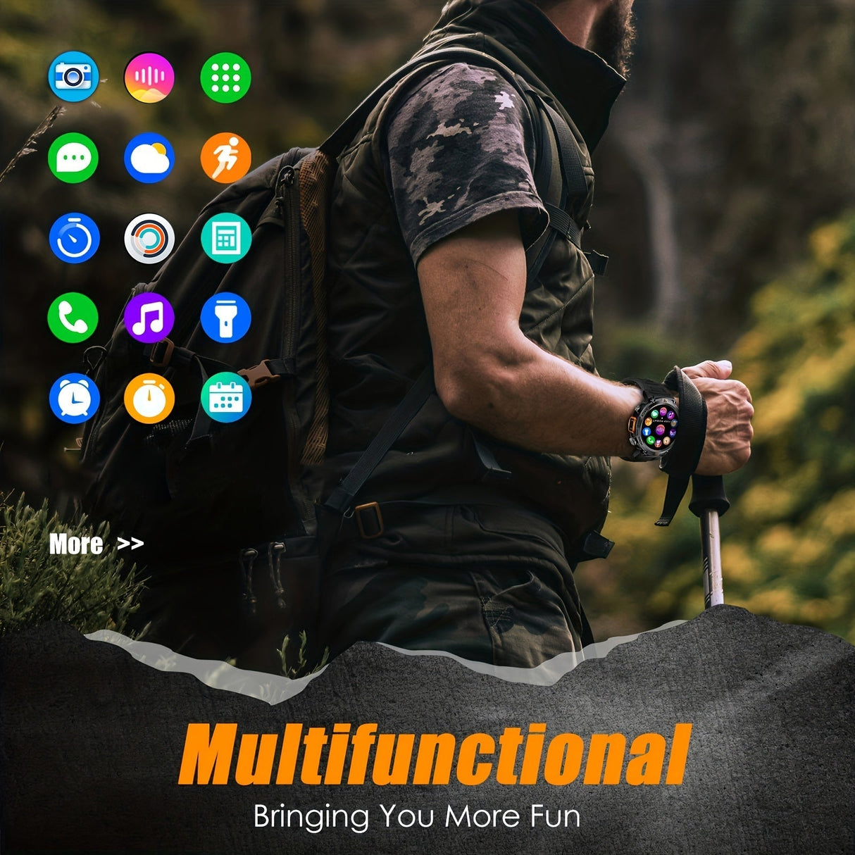 Sports Fitness Smart Watch For Men Answer/Make Calls, Outdoor Sports Watch