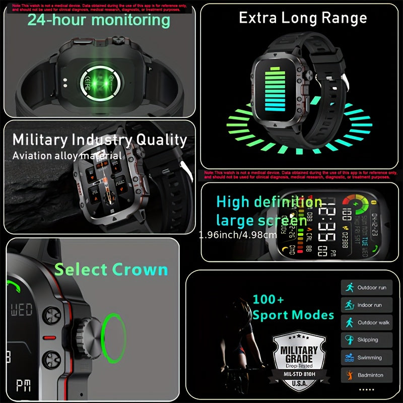 Merchpublic Rugged Smart Watch Wireless Call Waterproof