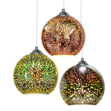 Modern Creative 3D Colorful Fireworks Glass 1-Light Dome Pendant Lamp
