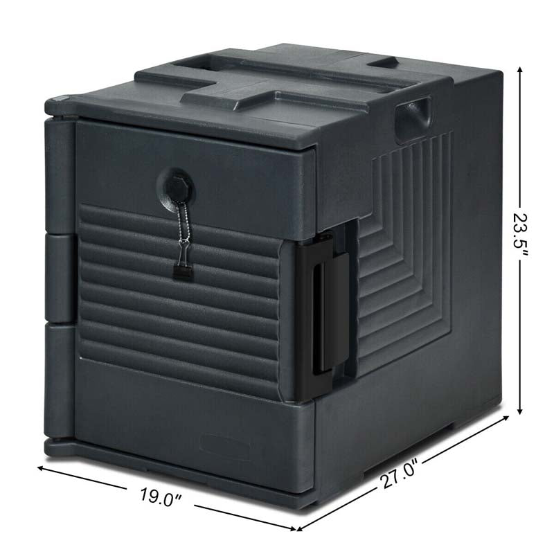 95 Quart Front-Loading Insulated Food Pan Carrier, Manual Lockable Food Transporter with Handle for 8 Size Food Pans