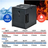 95 Quart Front-Loading Insulated Food Pan Carrier, Manual Lockable Food Transporter with Handle for 8 Size Food Pans