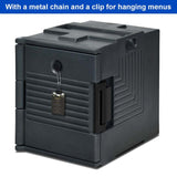 95 Quart Front-Loading Insulated Food Pan Carrier, Manual Lockable Food Transporter with Handle for 8 Size Food Pans